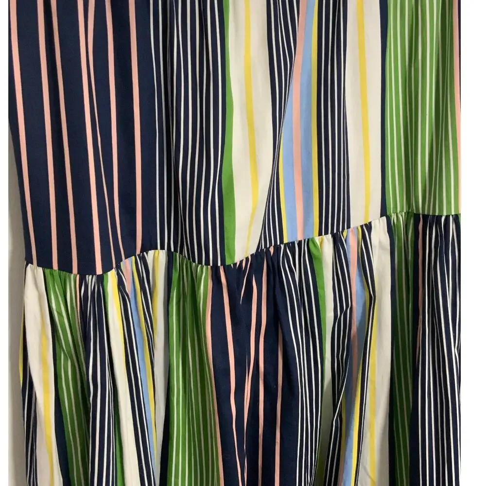 Tory Burch Field Day Stripe cotton Peasant skirt‎ Nwt size small $398